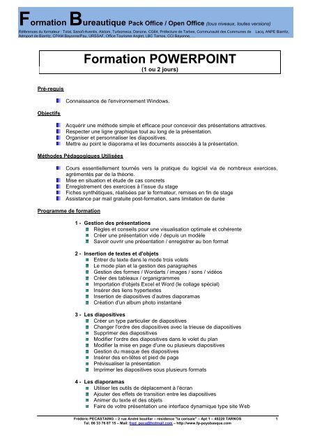 programmes de formation pour